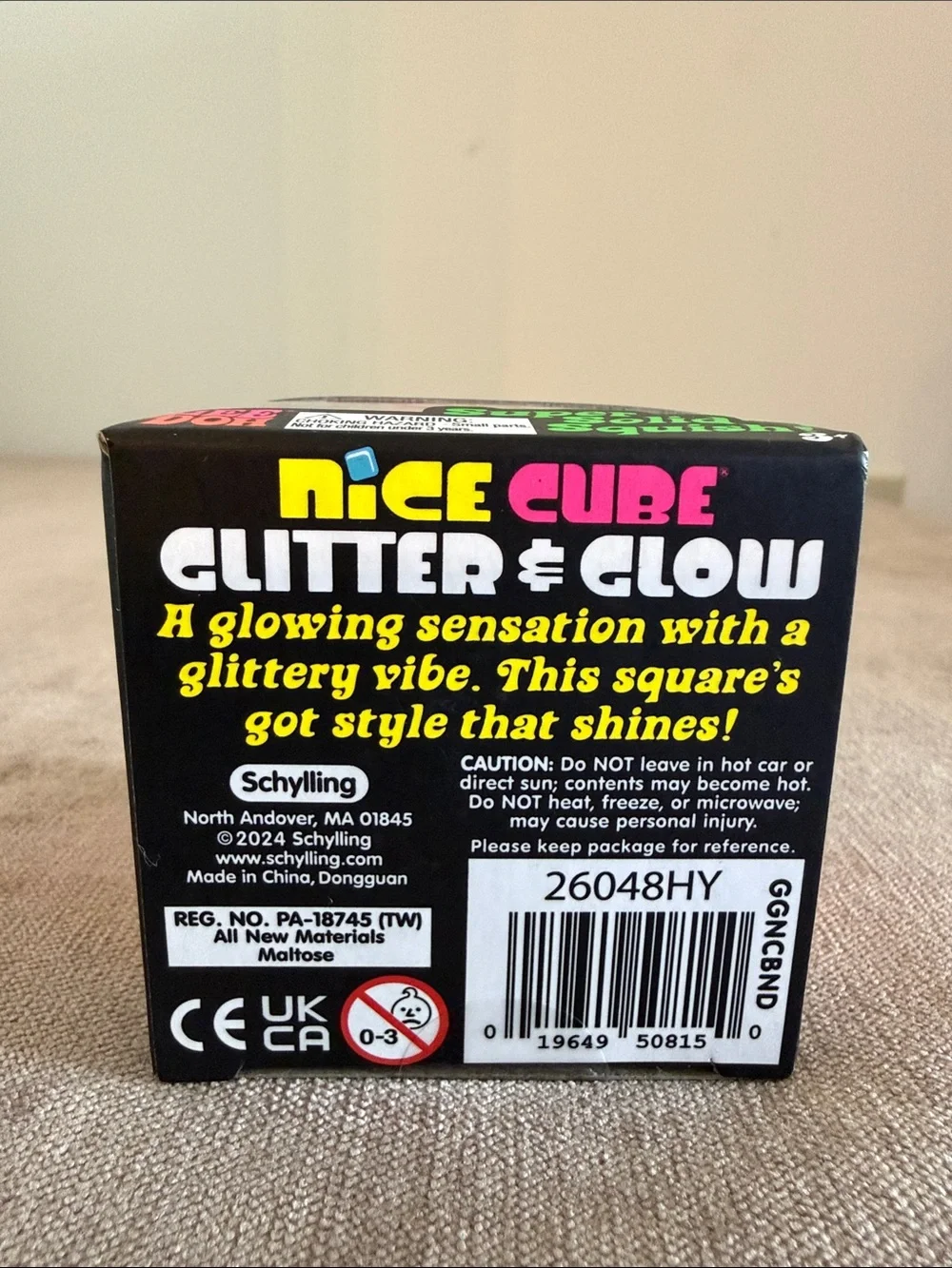 NeeDoh Nice Cube Glitter & Glow Super Solid Squish! - Pink
